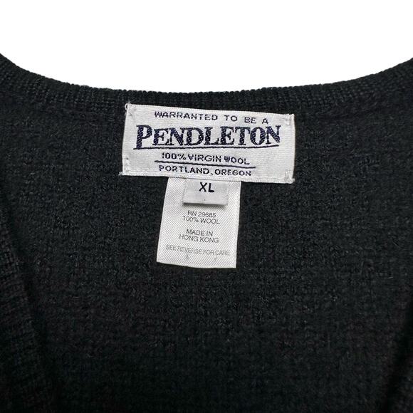 Pendleton | Women | Black 100% Boiled Virgin Wool Button Up Vest | Size XL - Picture 5 of 7
